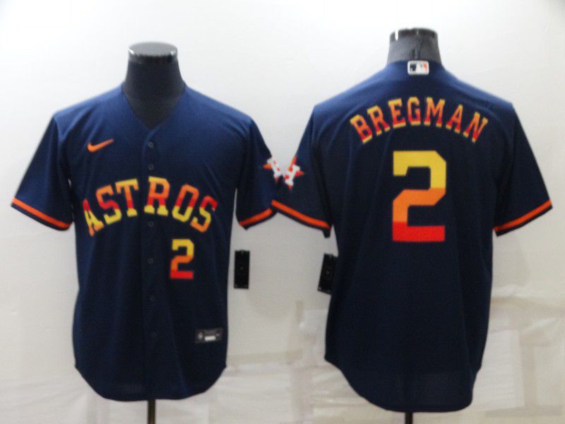 Men Houston Astros #2 Bregman Blue Rainbow Edition Game Nike 2022 MLB Jersey